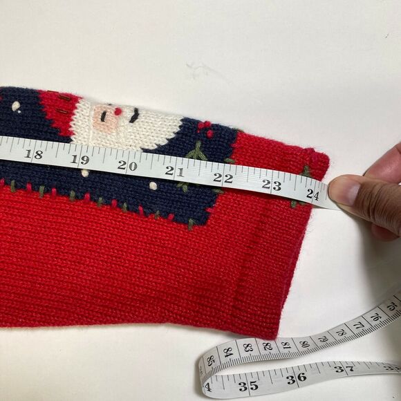 The Quacker Factory Womens Red Santa Christmas Button Up Cardigan Sweater Sz M - Picture 7 of 10